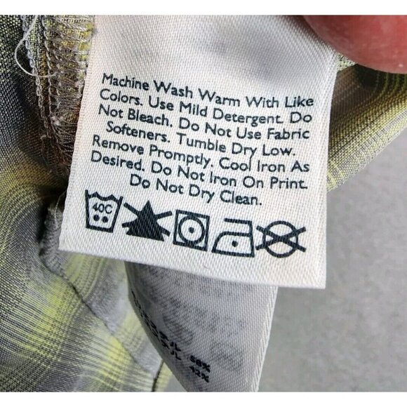 EDDIE‎ BAUER SPORT Mens Lg Plaid Button Down Moisture Wicking Shirt Short Sleeve - Picture 9 of 11